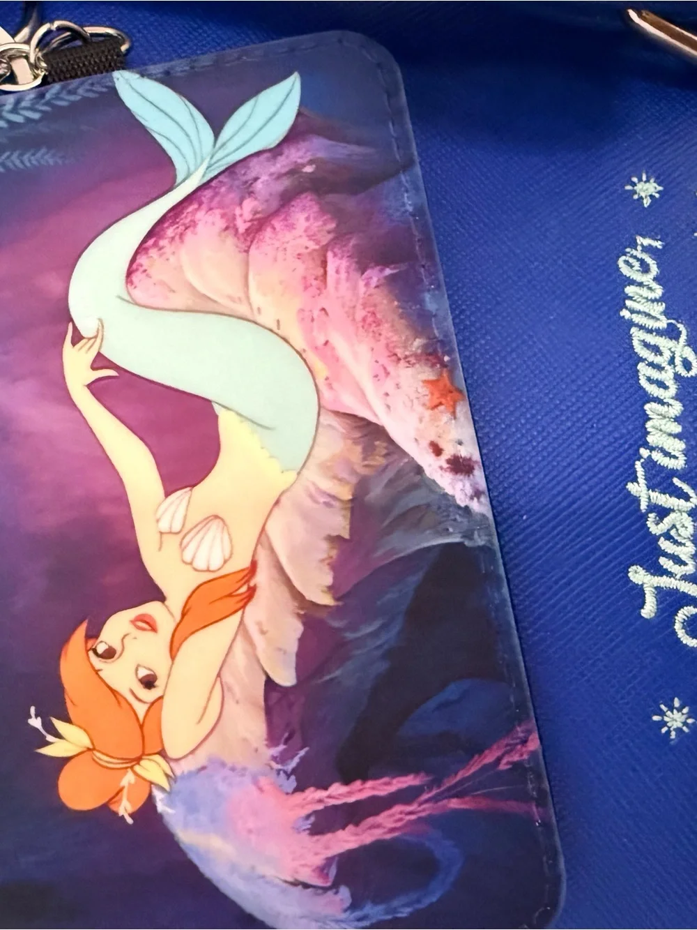 Peter Pan Mermaid Disney Card Holder with Keychain - Blue